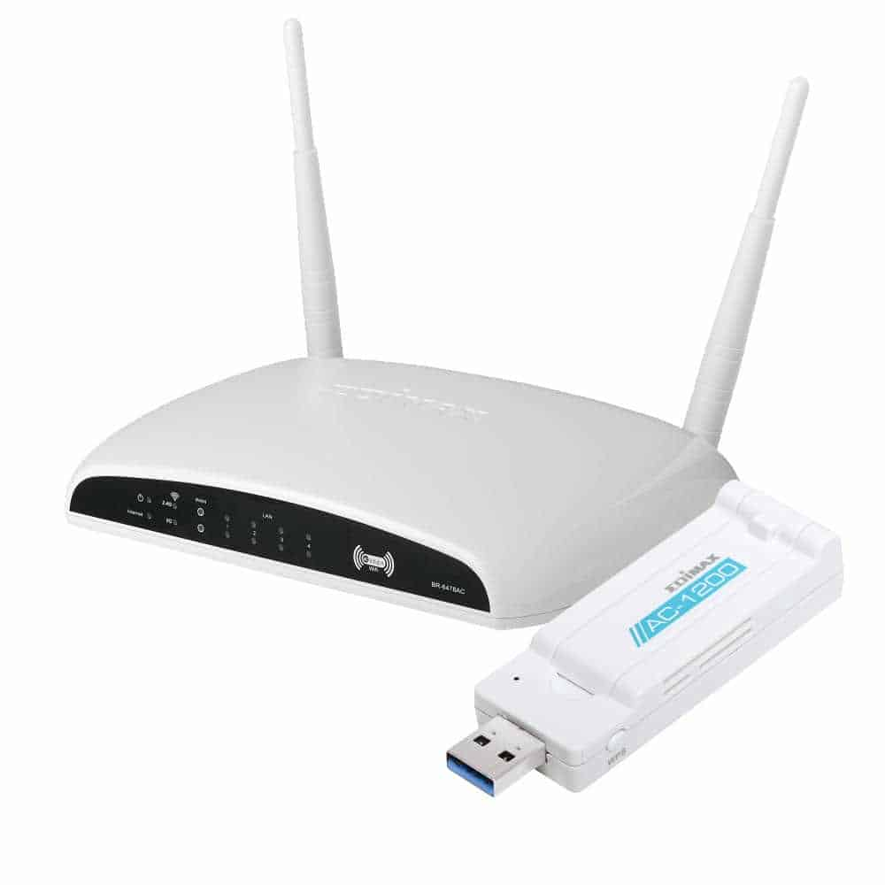 Edimax AC1200 Wireless Concurrent Dual-Band Gigabit Router + AC1200 Wireless Dual-Band USB Adapter